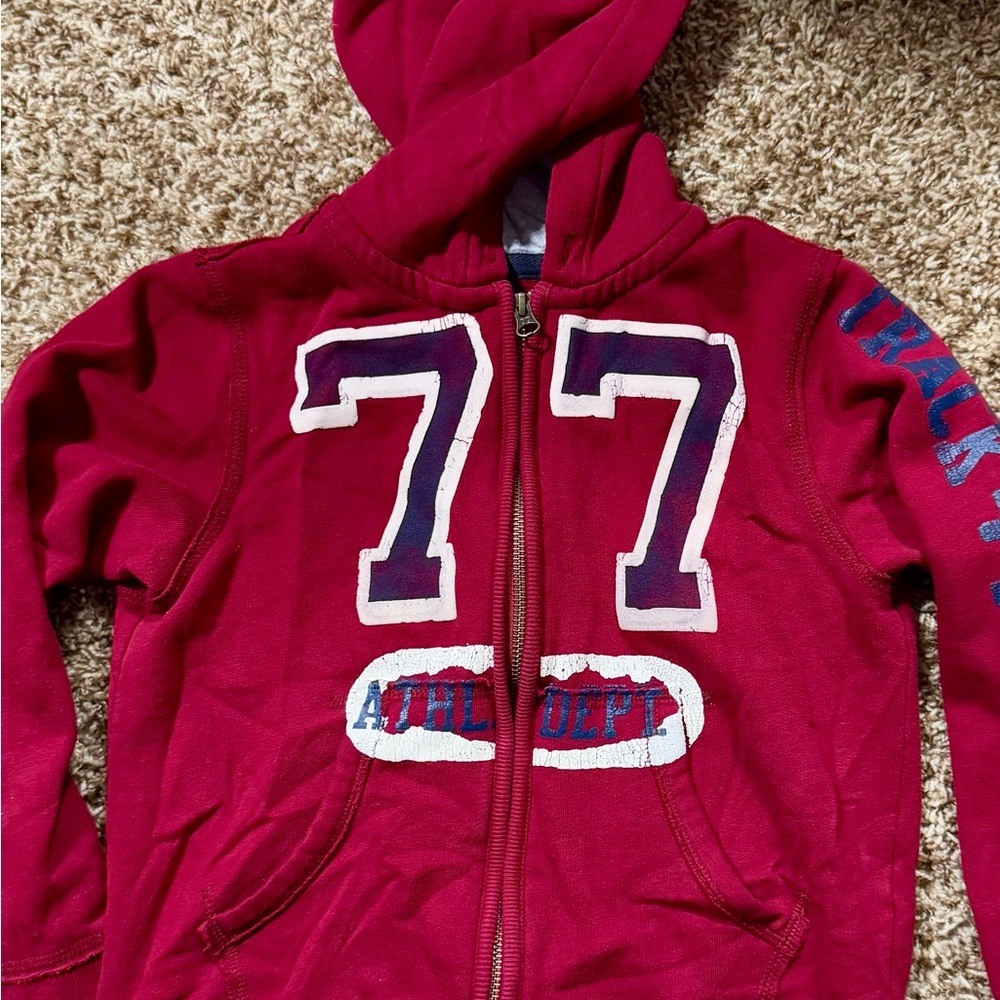 Red Kids Hoodie with 77 Print